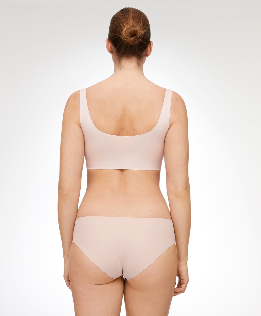 Oysho Laser-cut Invisible Classic Briefs Almond | DWCEVZ-670