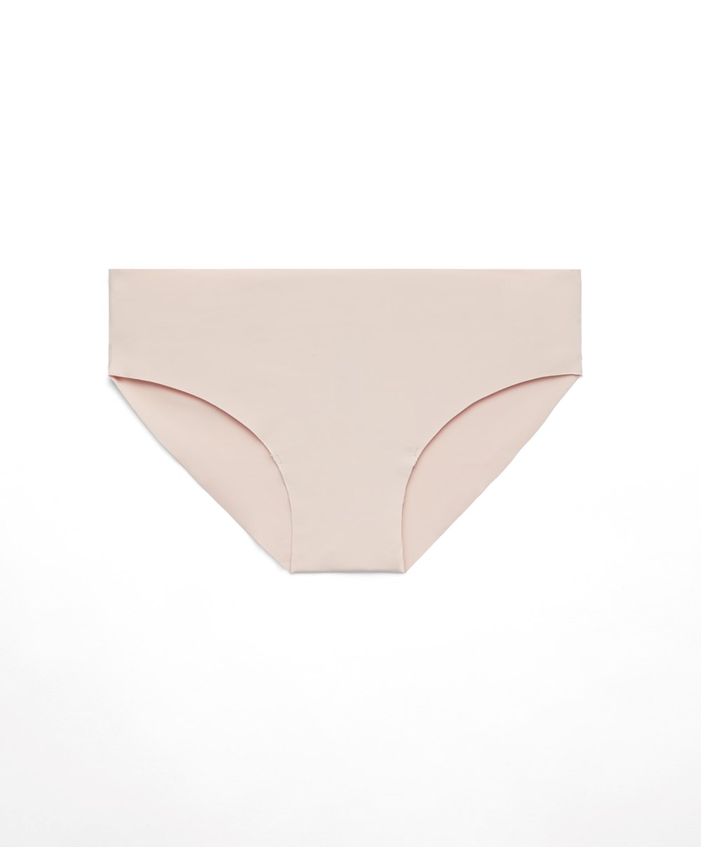 Oysho Laser-cut Invisible Classic Briefs Almond | DWCEVZ-670