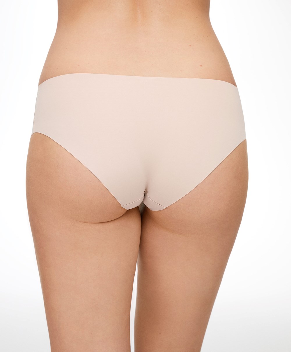 Oysho Laser-cut Invisible Classic Briefs Almond | DWCEVZ-670