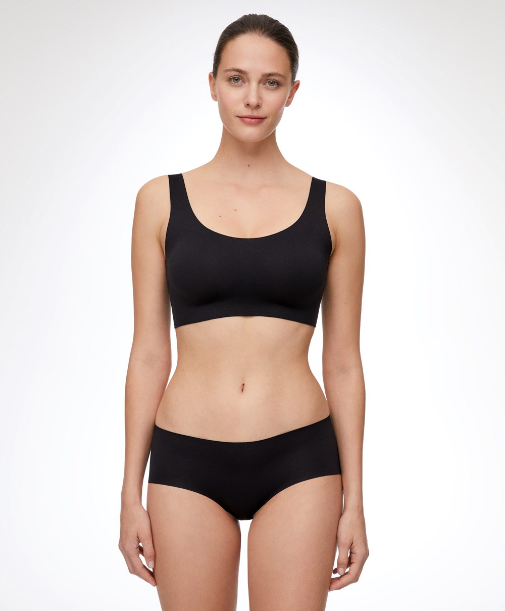 Oysho Laser-cut Invisible T-shirt Bra Top Fekete | DETJQV-608