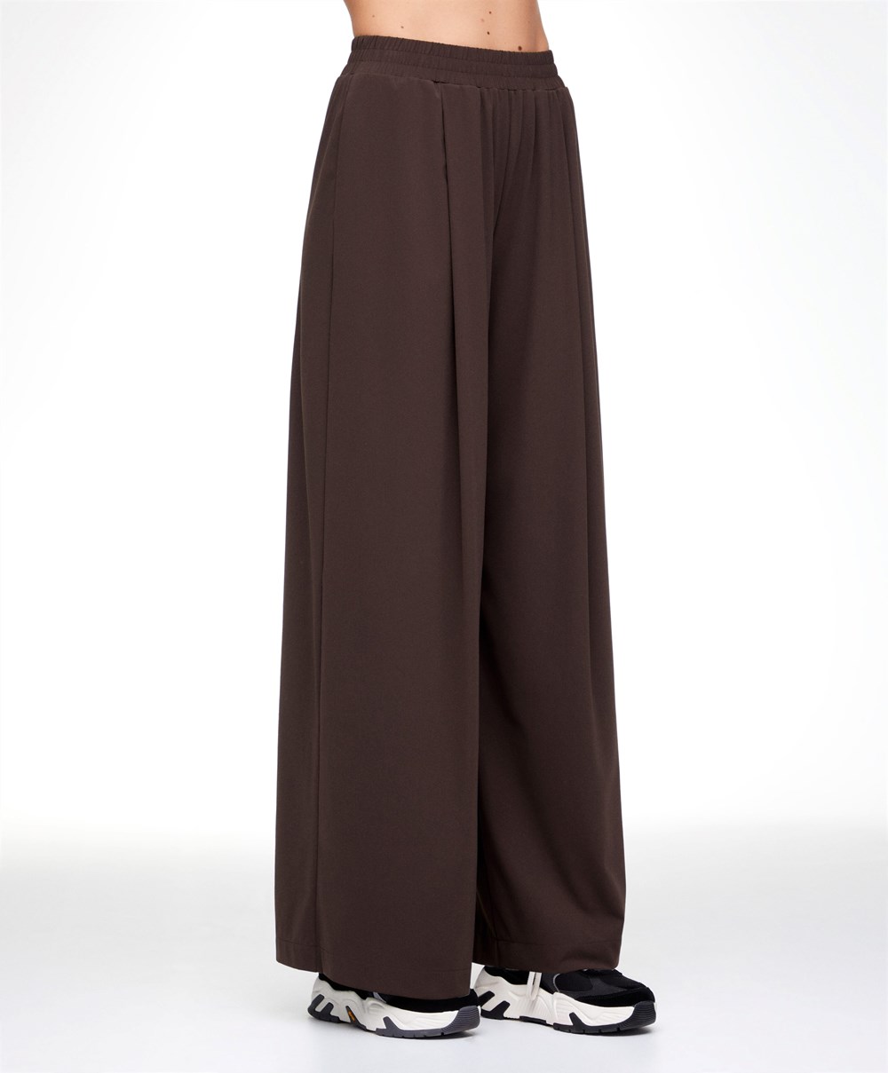 Oysho Light Touch Oversize Egyenes-leg Trousers Barna | RDJUSZ-172