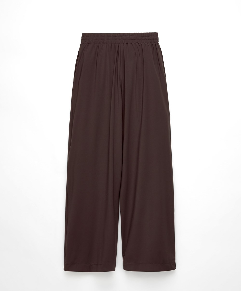 Oysho Light Touch Oversize Egyenes-leg Trousers Barna | RDJUSZ-172