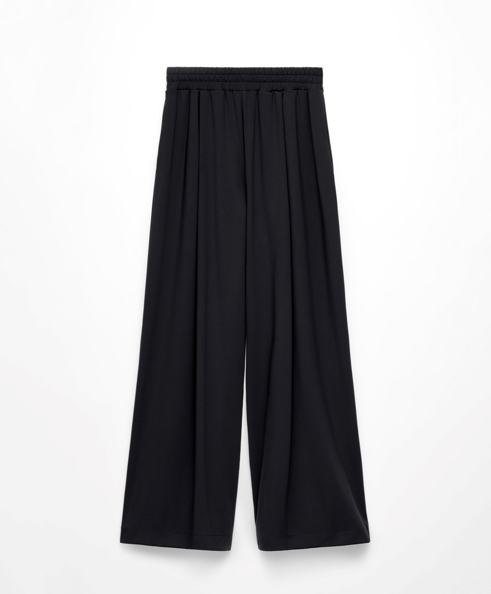 Oysho Light Touch Oversize Egyenes-leg Trousers Fekete | VHBUZF-296