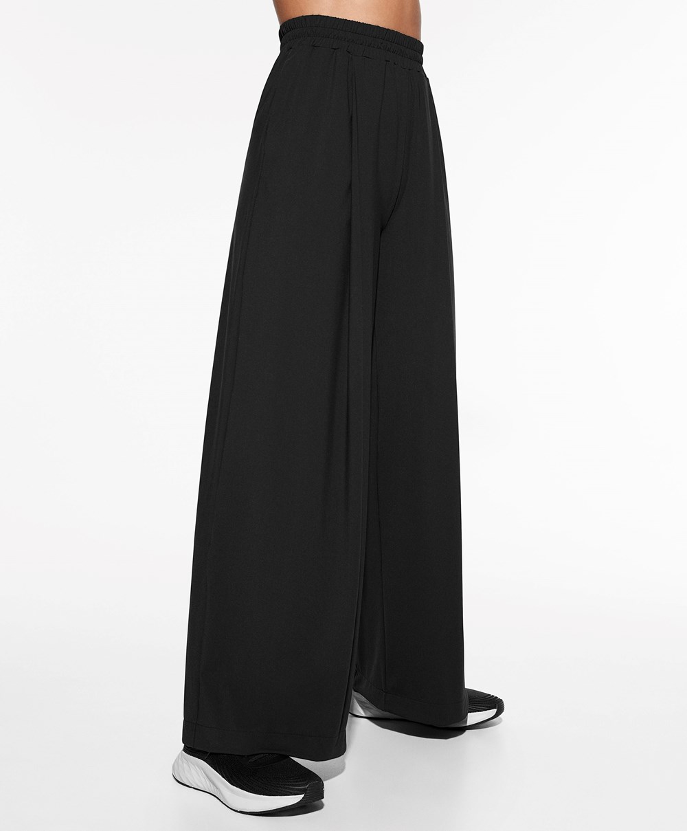 Oysho Light Touch Oversize Egyenes-leg Trousers Fekete | VHBUZF-296