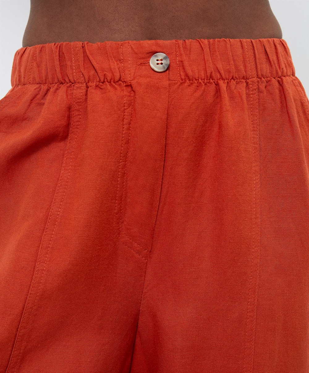 Oysho Linen Barrel Trousers Narancssárga | LIEUSD-809