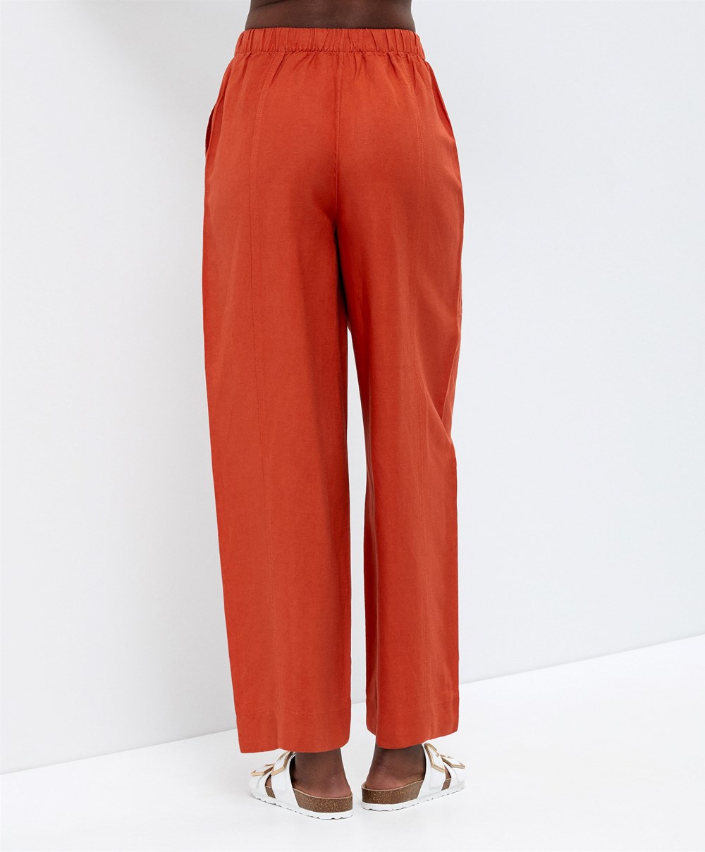 Oysho Linen Barrel Trousers Narancssárga | LIEUSD-809