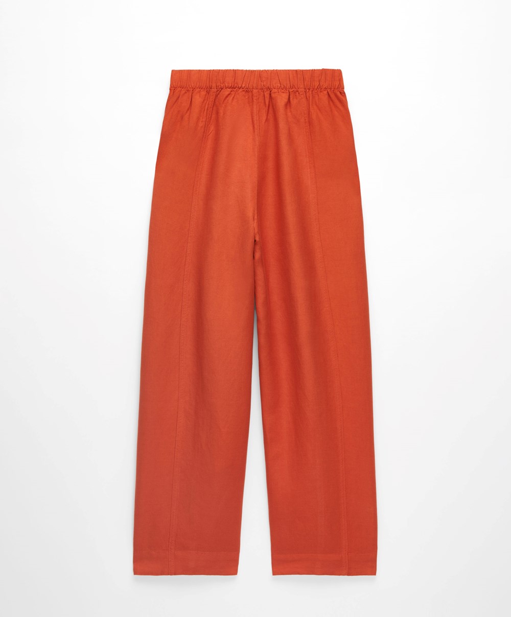 Oysho Linen Barrel Trousers Narancssárga | LIEUSD-809