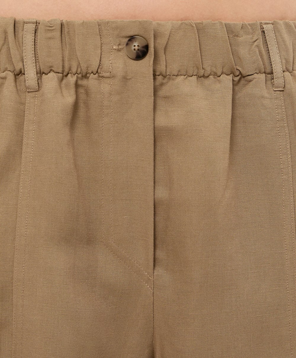 Oysho Linen Cargo Trousers Tan | RSTOJN-043