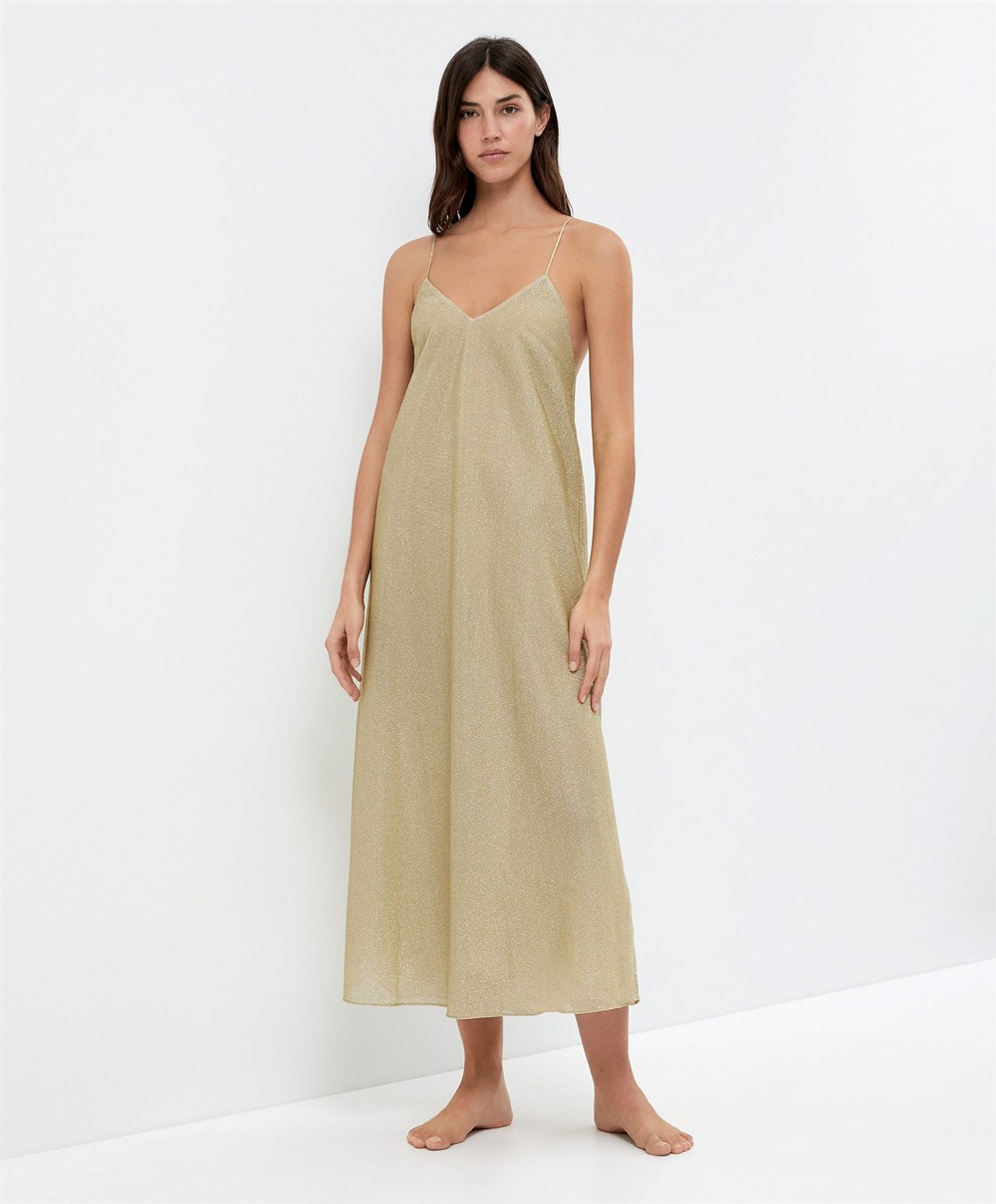 Oysho Long Metallic Thread Ruha Arany | ZKRIMA-956