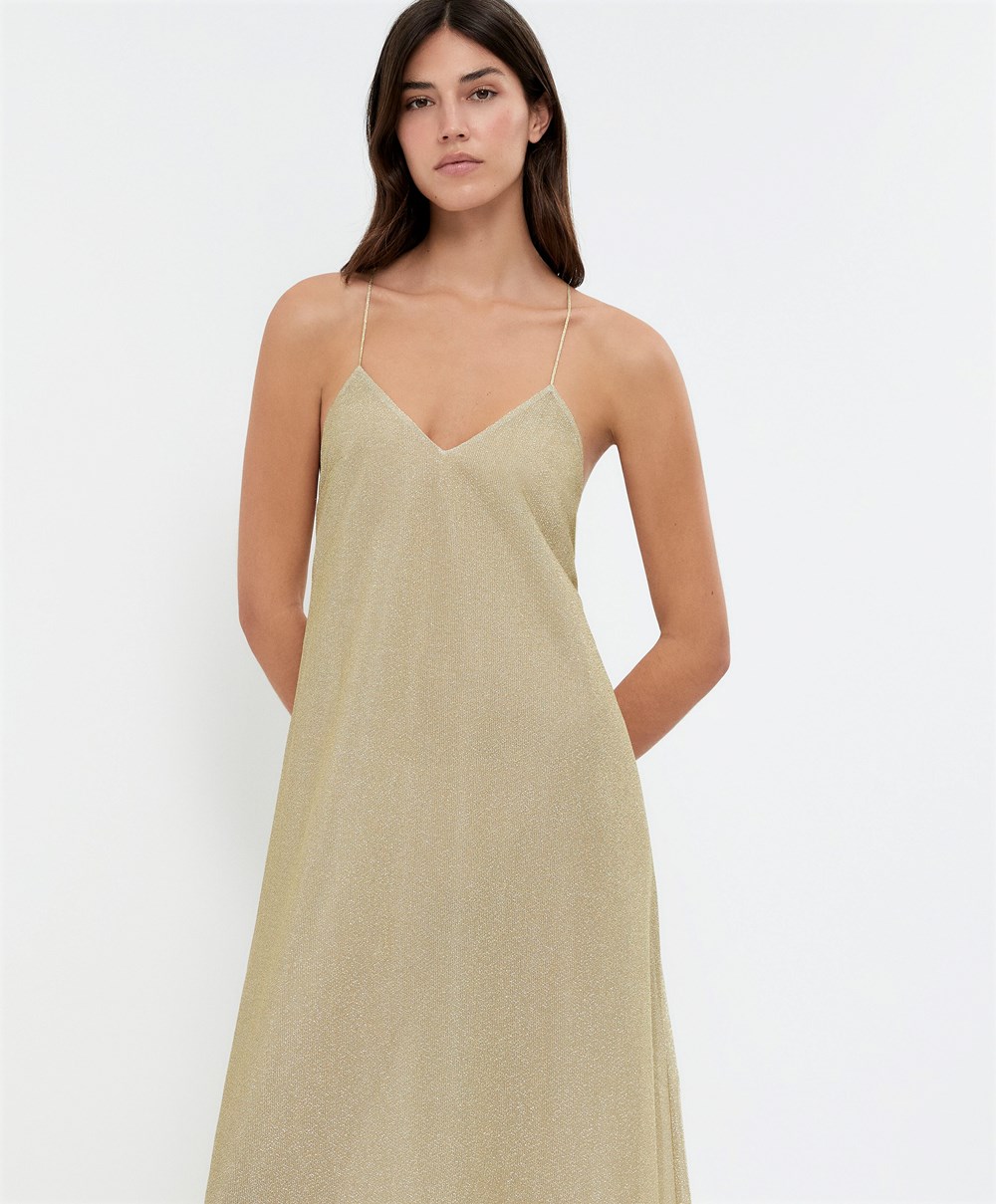 Oysho Long Metallic Thread Ruha Arany | ZKRIMA-956