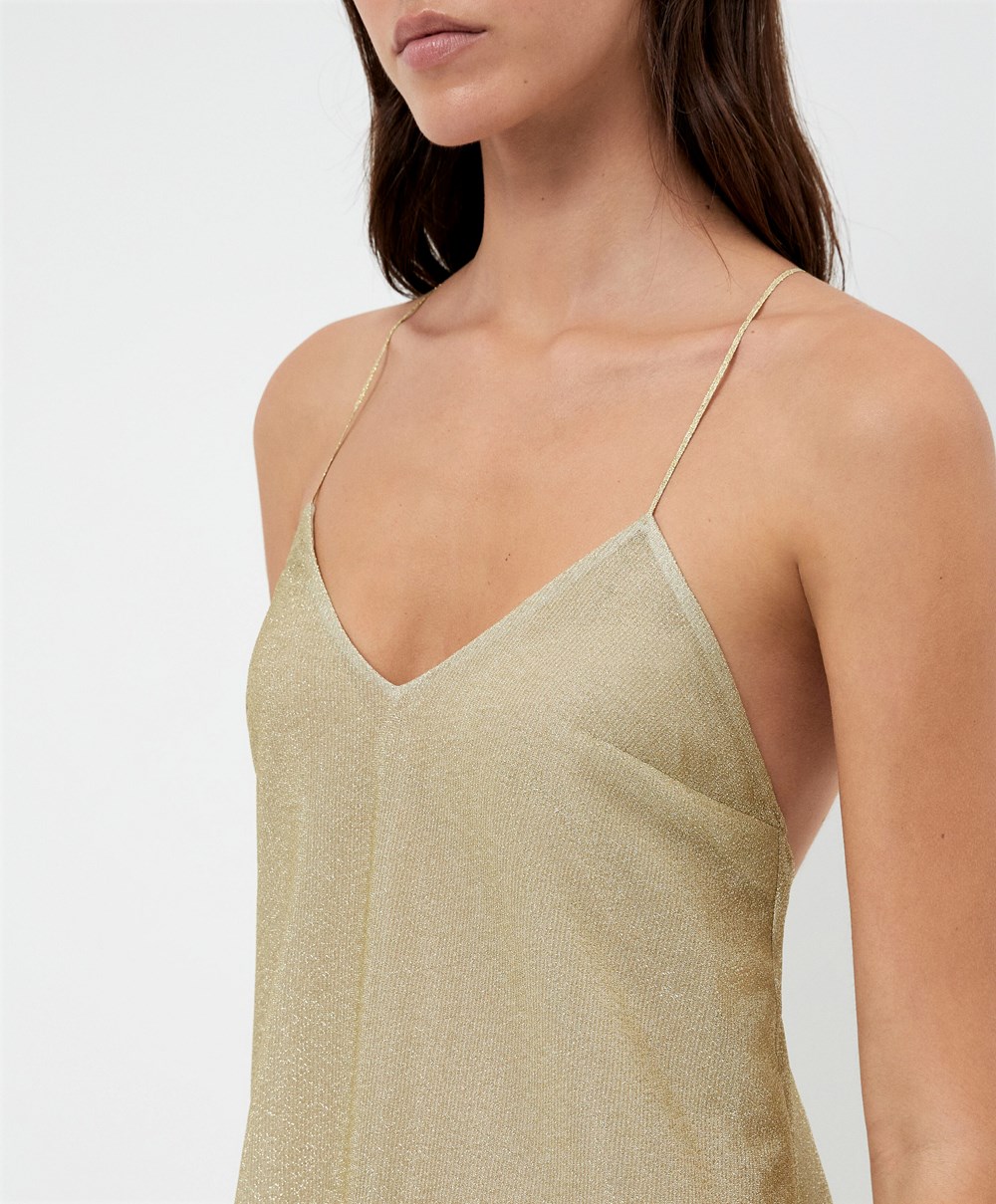 Oysho Long Metallic Thread Ruha Arany | ZKRIMA-956