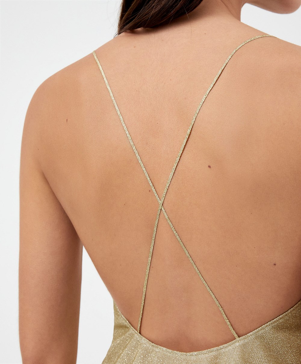 Oysho Long Metallic Thread Ruha Arany | ZKRIMA-956