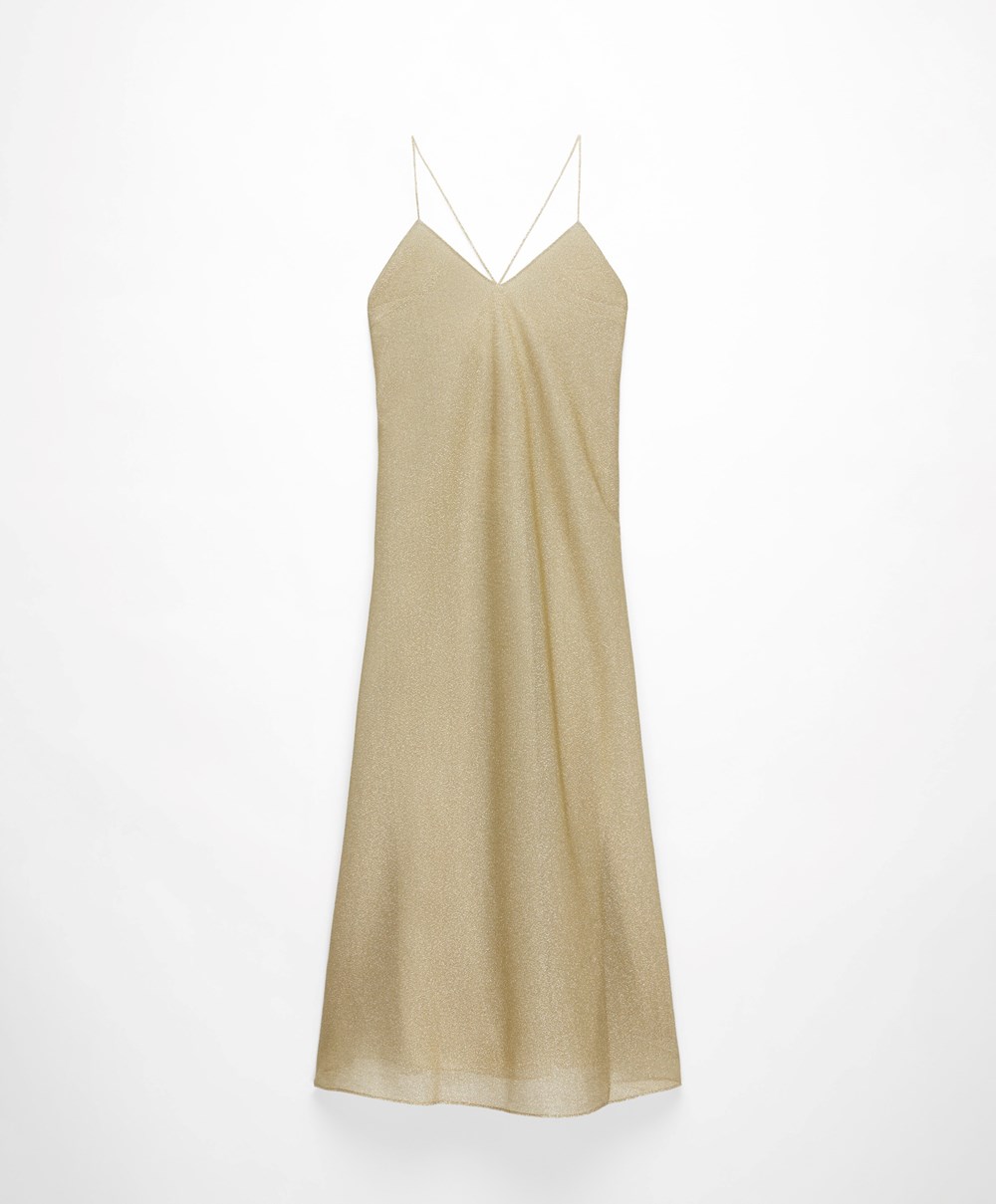 Oysho Long Metallic Thread Ruha Arany | ZKRIMA-956