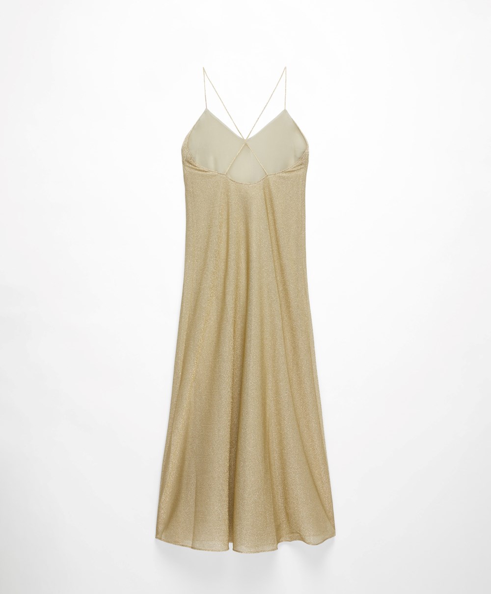 Oysho Long Metallic Thread Ruha Arany | ZKRIMA-956