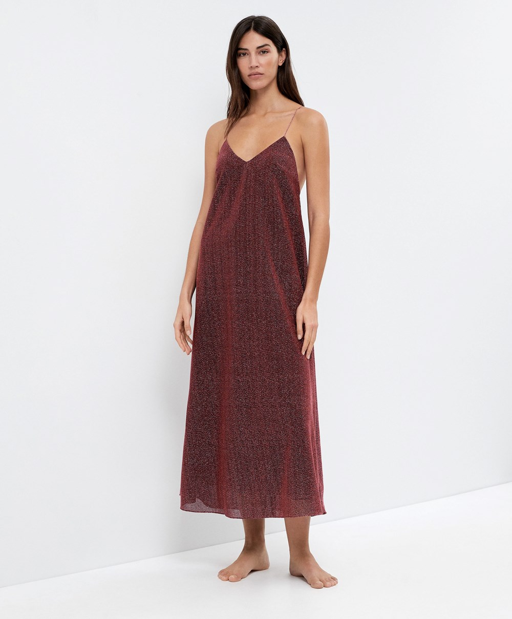 Oysho Long Metallic Thread Ruha Rózsaszín | LYCPVZ-270