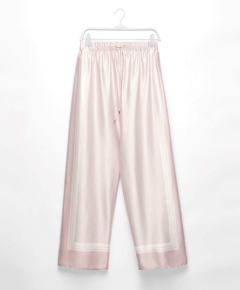 Oysho Long Satin Trousers Rózsaszín | FIWKSN-913