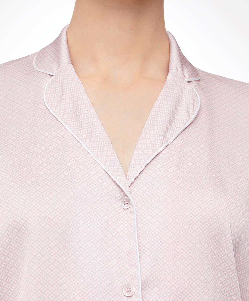 Oysho Long-sleeved Satin Shirt Rózsaszín | MUQXZI-064