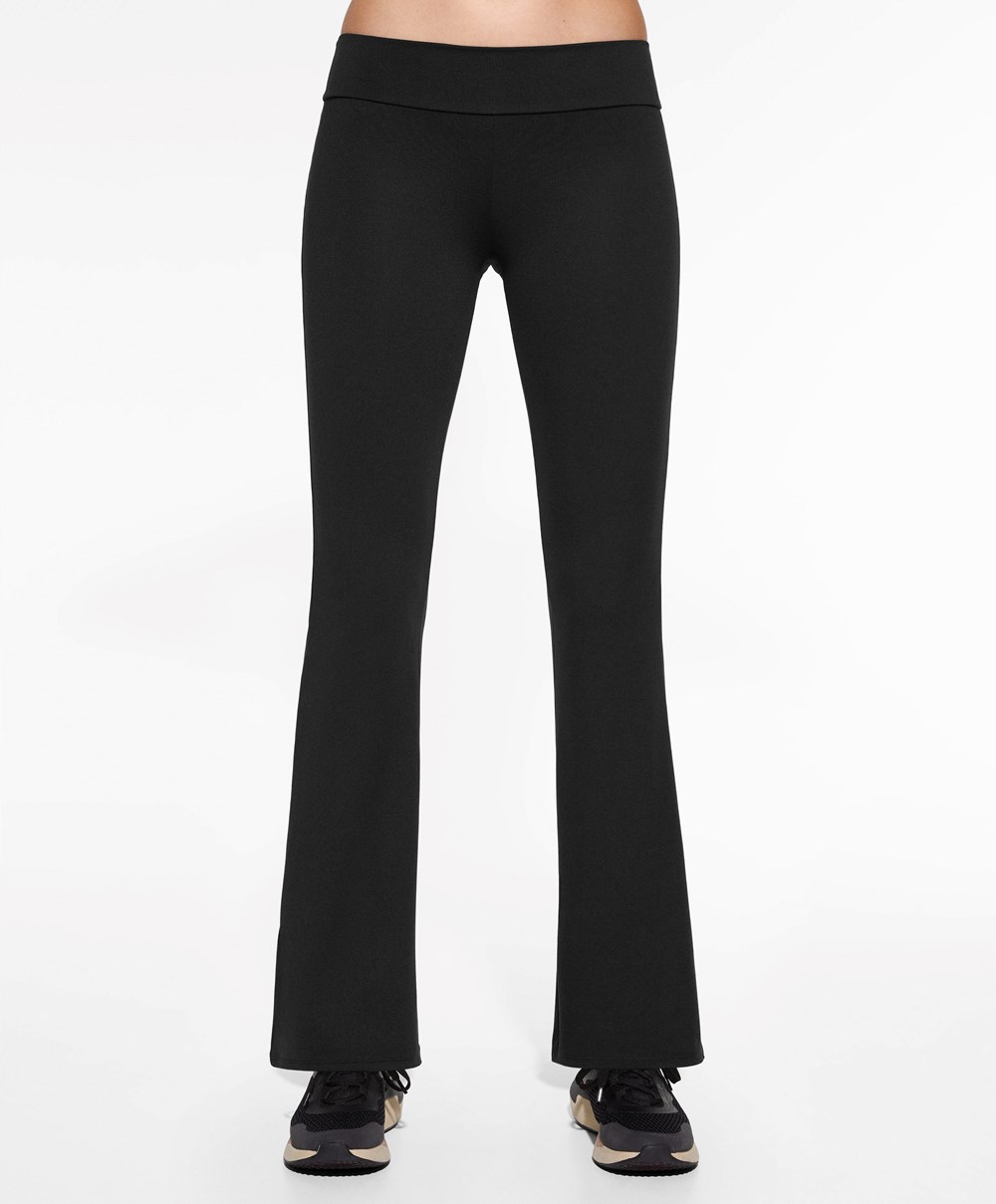 Oysho Low-rise Kényelem Flare Trousers Fekete | PEDUMH-106