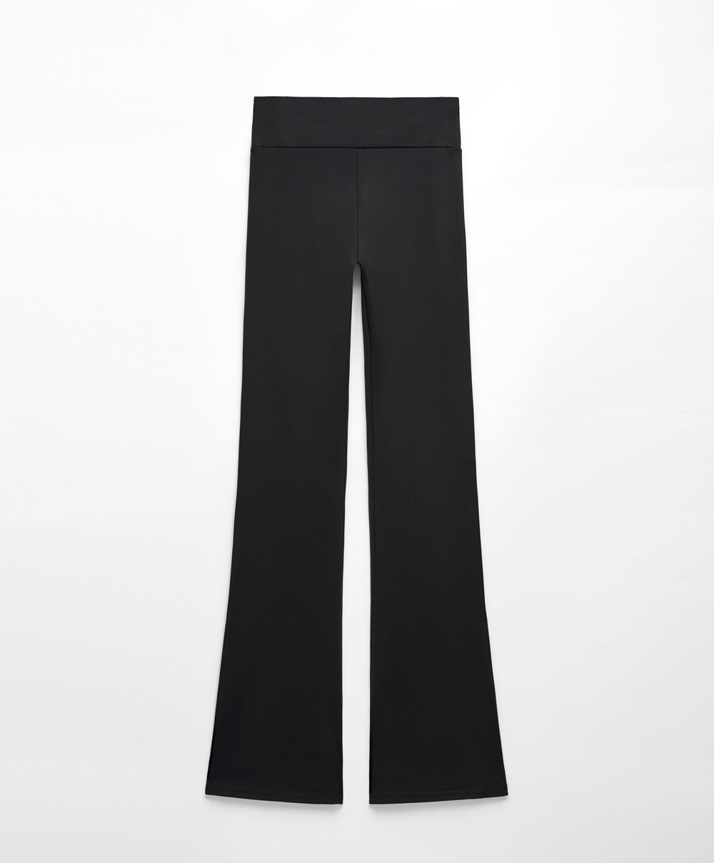 Oysho Low-rise Kényelem Flare Trousers Fekete | PEDUMH-106