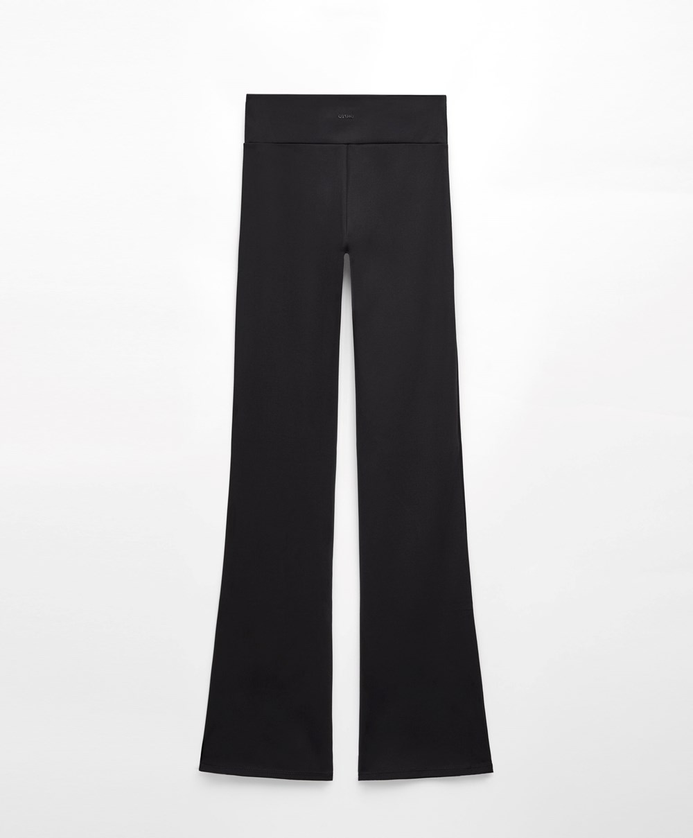 Oysho Low-rise Kényelem Flare Trousers Fekete | PEDUMH-106