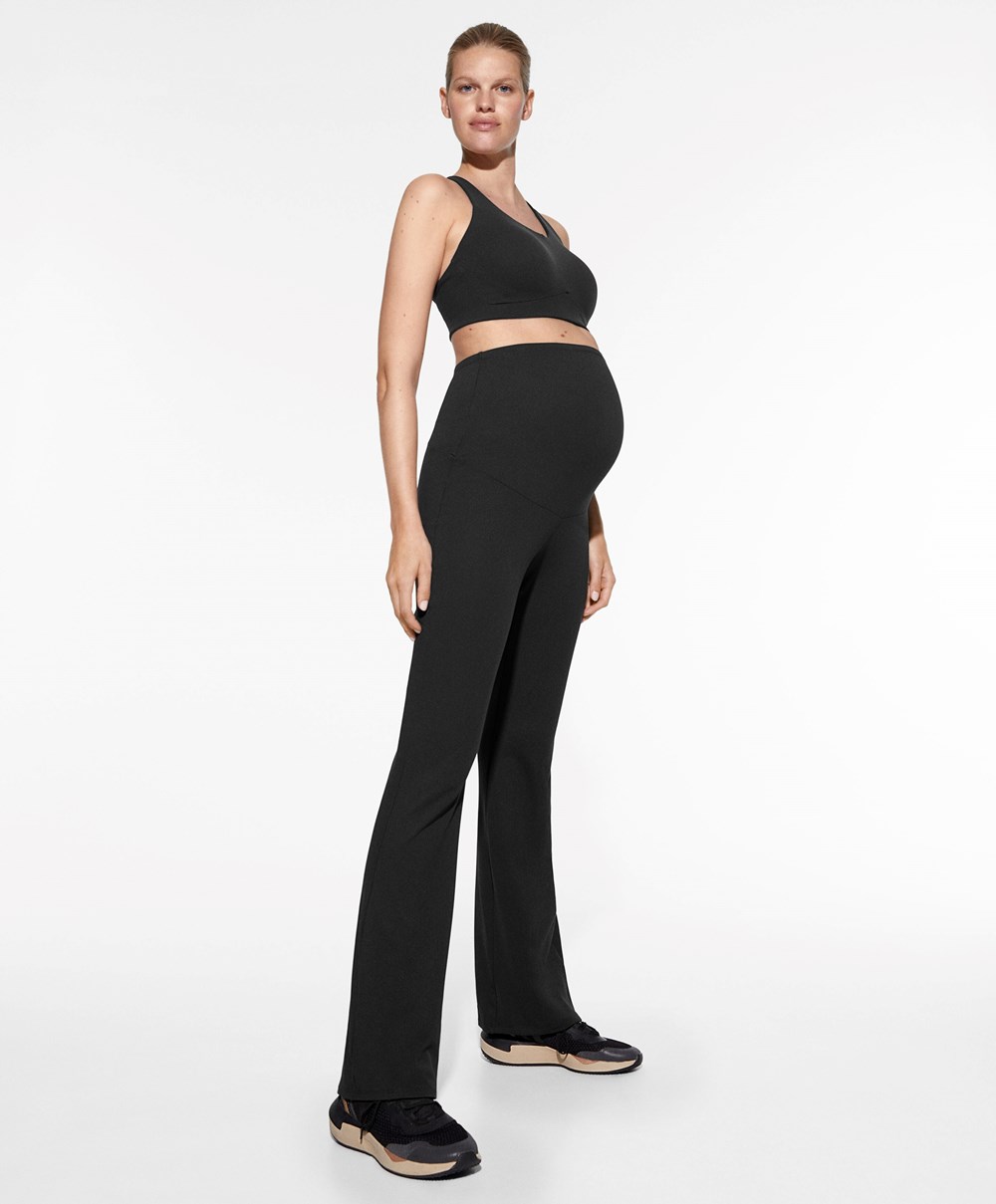 Oysho Maternity Kényelem Flare Trousers Fekete | EFDUBW-482