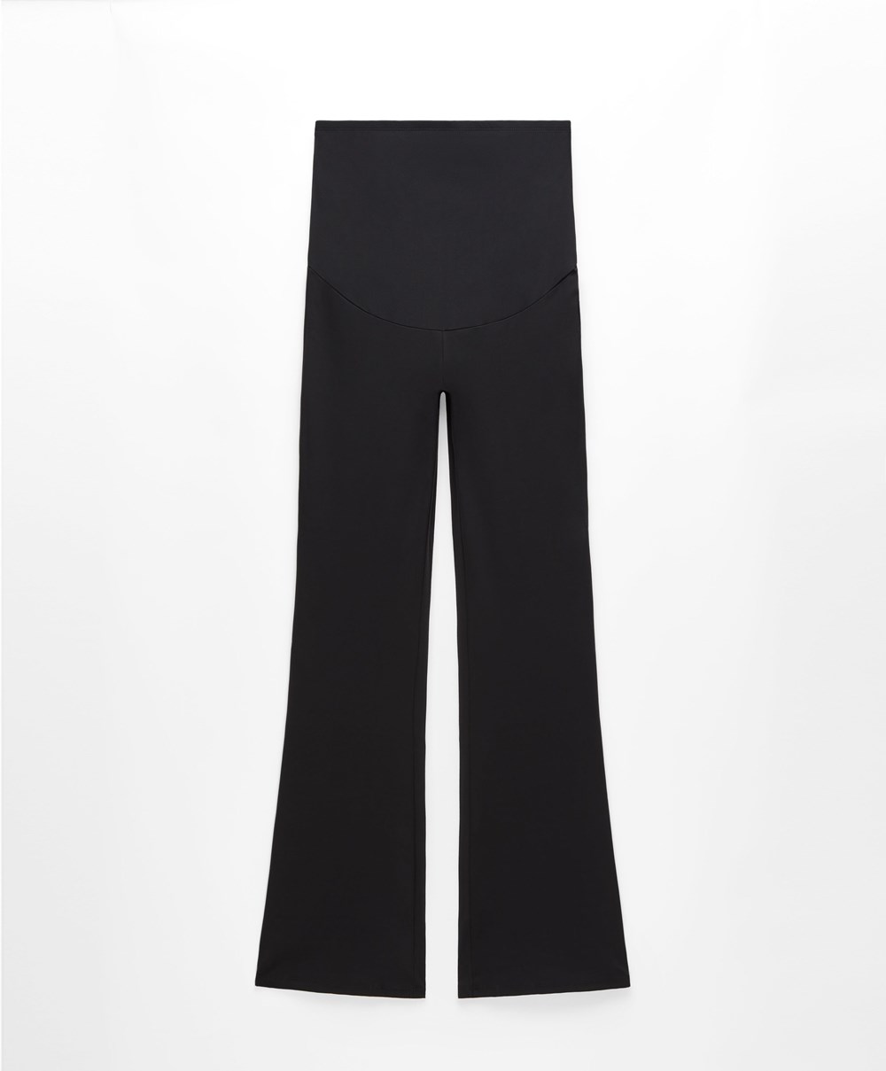 Oysho Maternity Kényelem Flare Trousers Fekete | EFDUBW-482