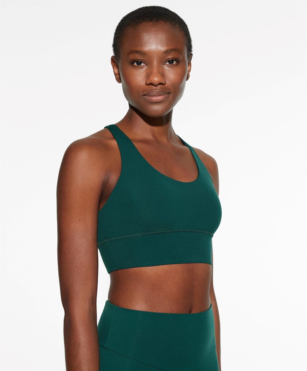 Oysho Medium-support Sports Bra With Cups Bottle | APRIZQ-384