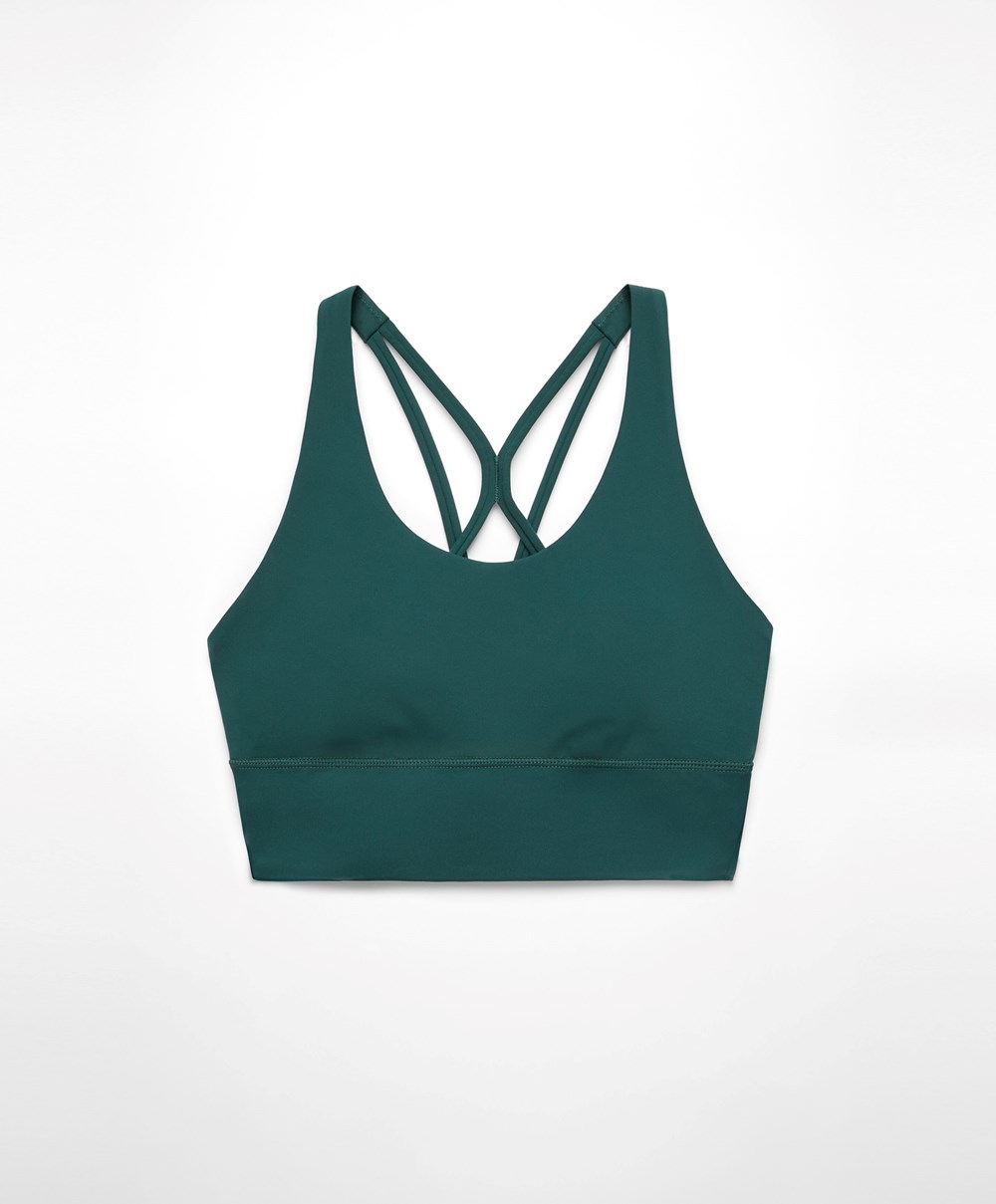 Oysho Medium-support Sports Bra With Cups Bottle | APRIZQ-384