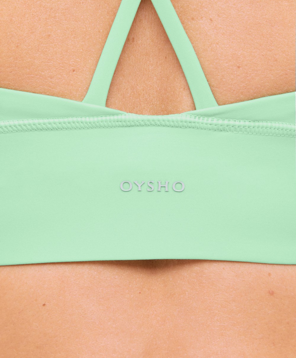 Oysho Medium-support Sports Bra With Cups Menta | AVLPMY-683