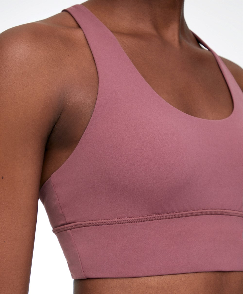 Oysho Medium-support Sports Bra With Cups Fig | GCPFNM-437