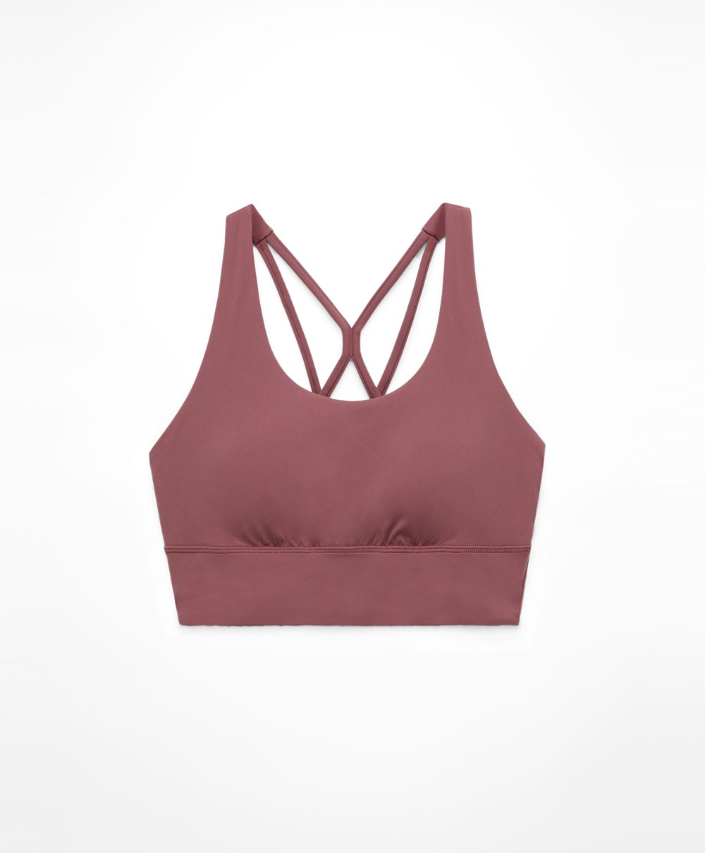 Oysho Medium-support Sports Bra With Cups Fig | GCPFNM-437