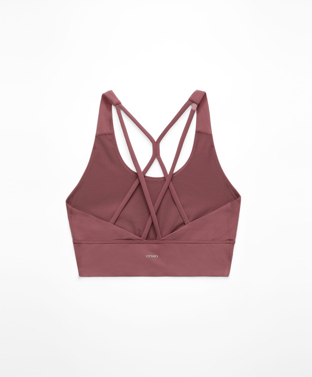 Oysho Medium-support Sports Bra With Cups Fig | GCPFNM-437