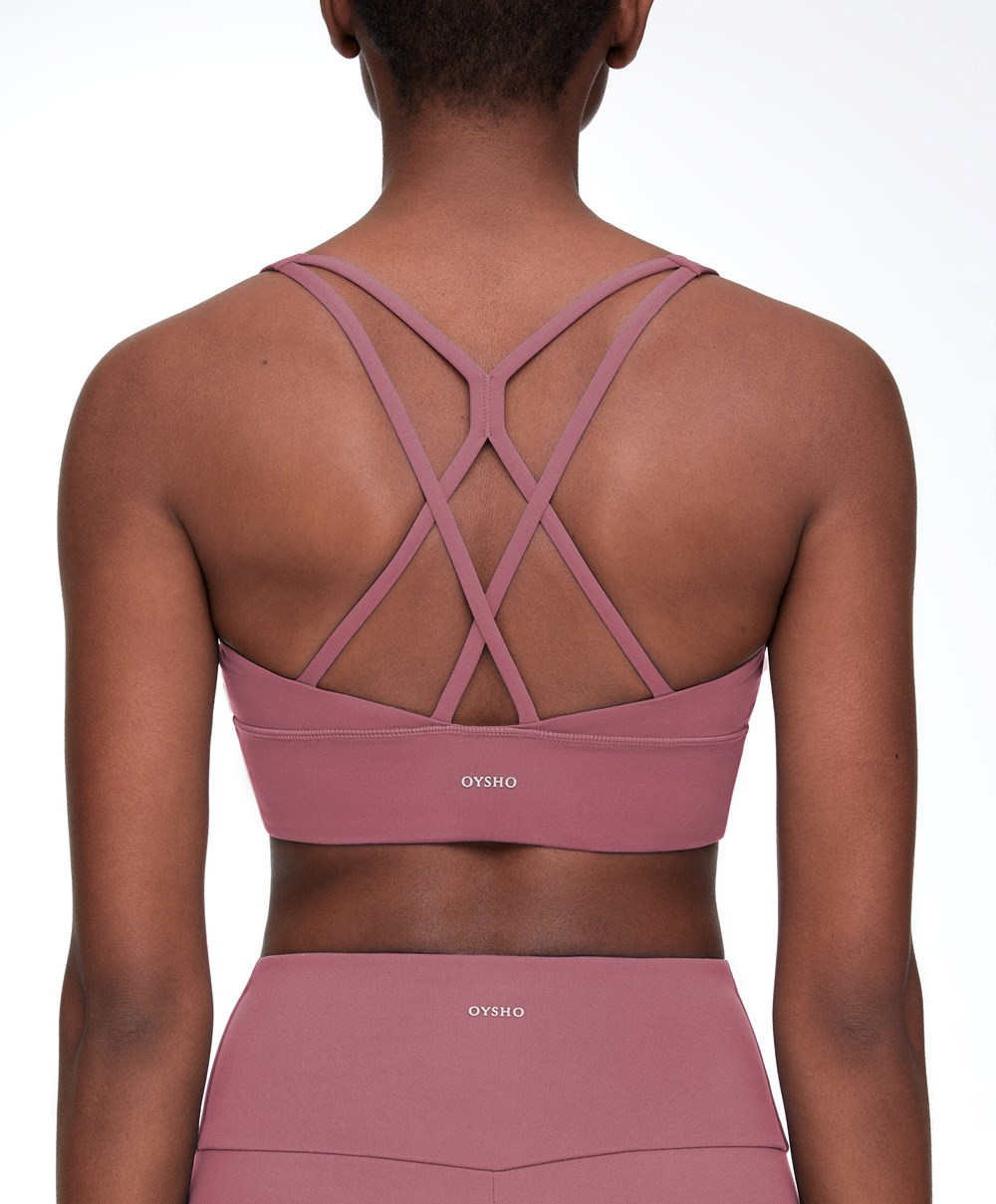 Oysho Medium-support Sports Bra With Cups Fig | GCPFNM-437