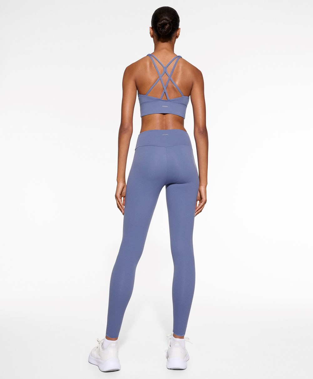 Oysho Medium-support Sports Bra With Cups Mélykék | IVQHGC-504