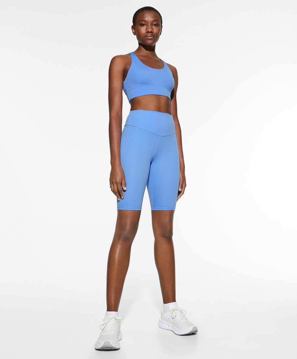 Oysho Medium-support Sports Bra With Cups Levendula | LFZHJN-257