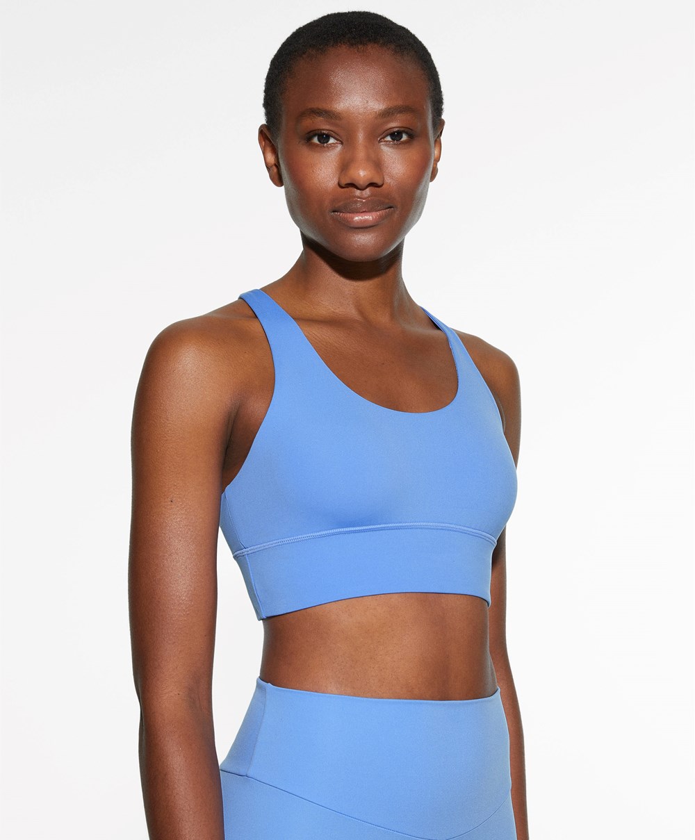 Oysho Medium-support Sports Bra With Cups Levendula | LFZHJN-257