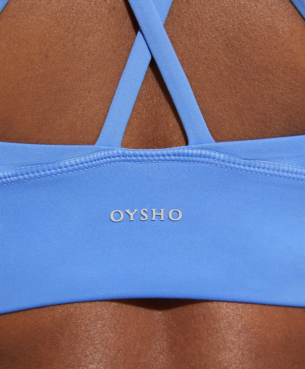 Oysho Medium-support Sports Bra With Cups Levendula | LFZHJN-257