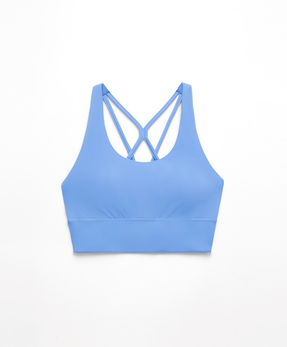 Oysho Medium-support Sports Bra With Cups Levendula | LFZHJN-257