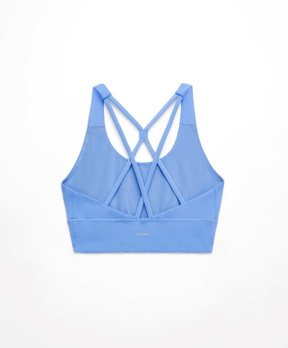 Oysho Medium-support Sports Bra With Cups Levendula | LFZHJN-257