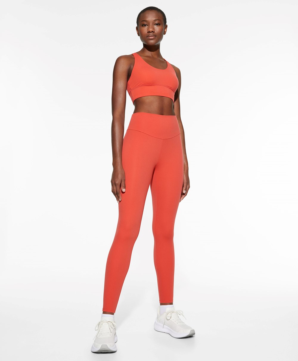 Oysho Medium-support Sports Bra With Cups Narancssárga | LIDKVB-076