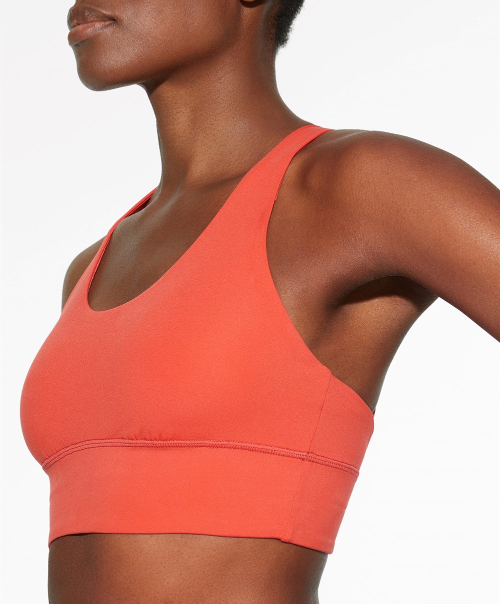 Oysho Medium-support Sports Bra With Cups Narancssárga | LIDKVB-076