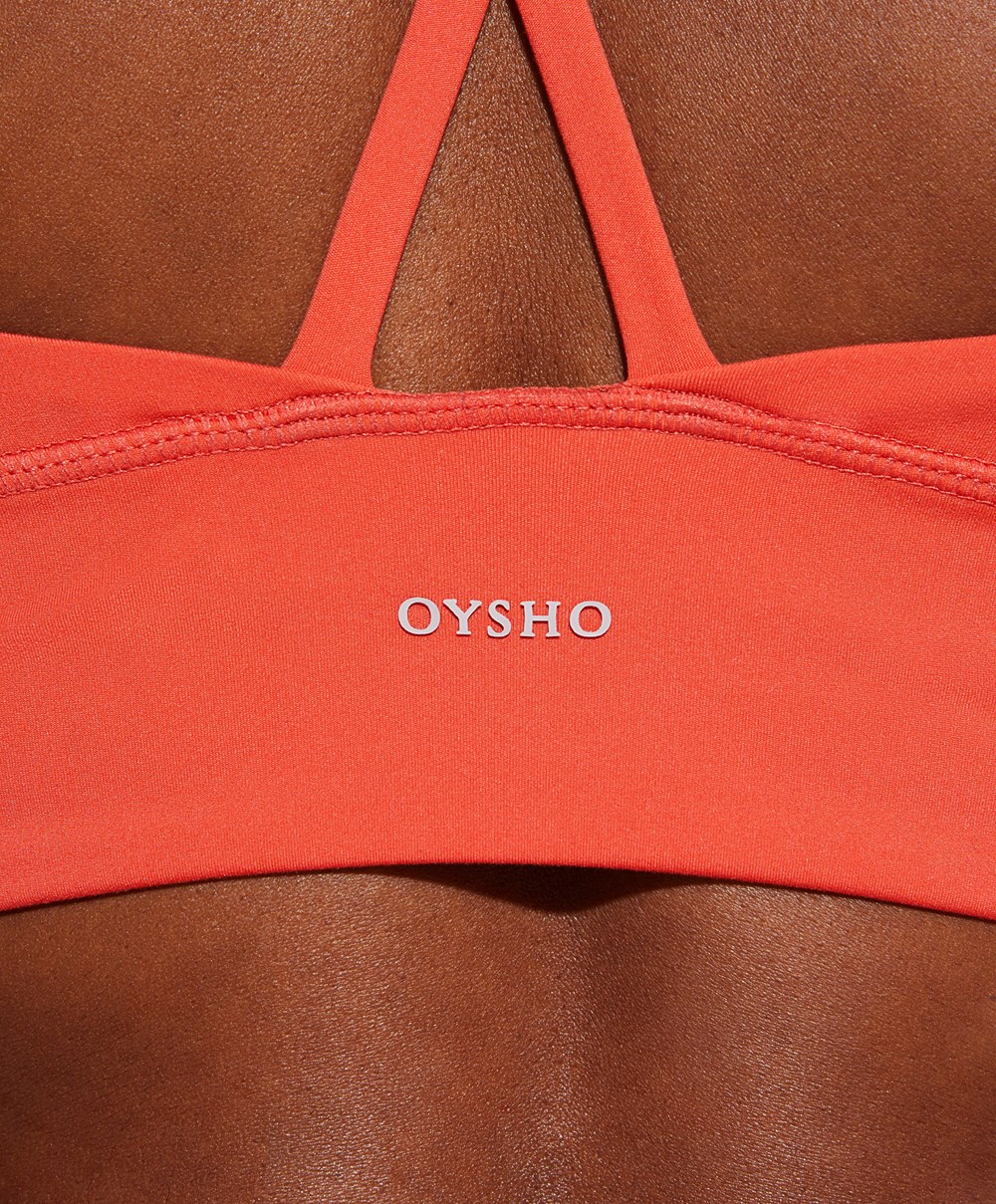 Oysho Medium-support Sports Bra With Cups Narancssárga | LIDKVB-076