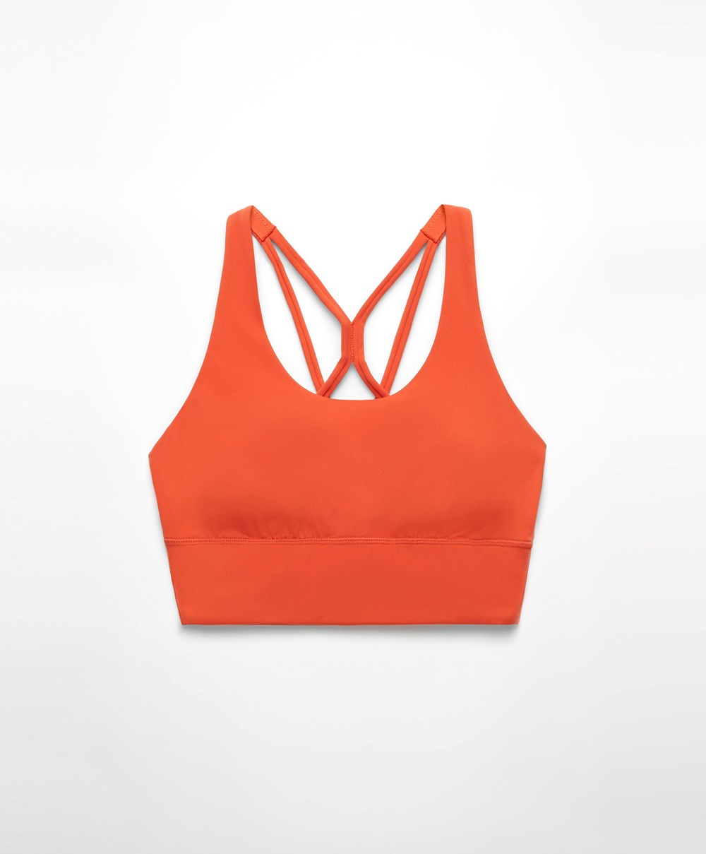 Oysho Medium-support Sports Bra With Cups Narancssárga | LIDKVB-076