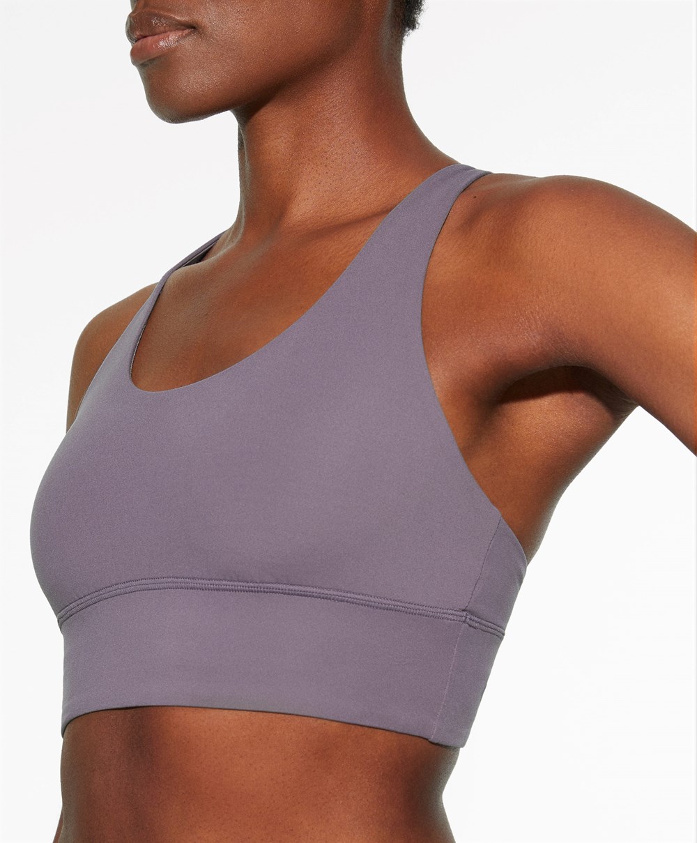 Oysho Medium-support Sports Bra With Cups Grey-lilac | NVTSZA-987