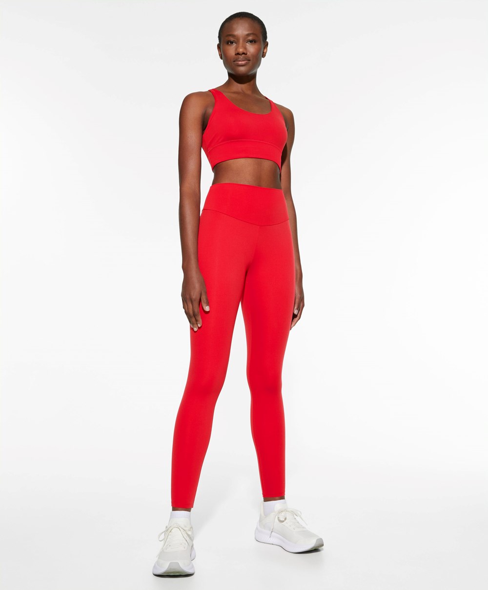 Oysho Medium-support Sports Bra With Cups Piros | TCXEBN-714