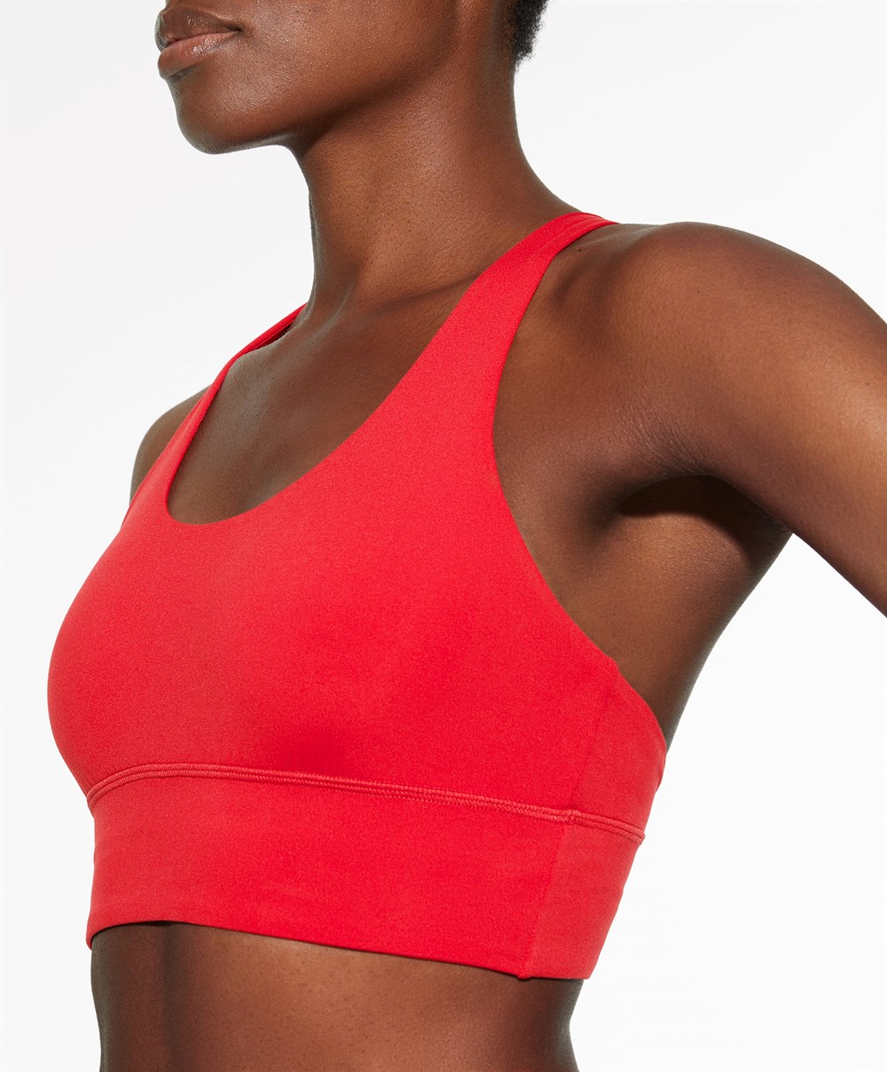 Oysho Medium-support Sports Bra With Cups Piros | TCXEBN-714