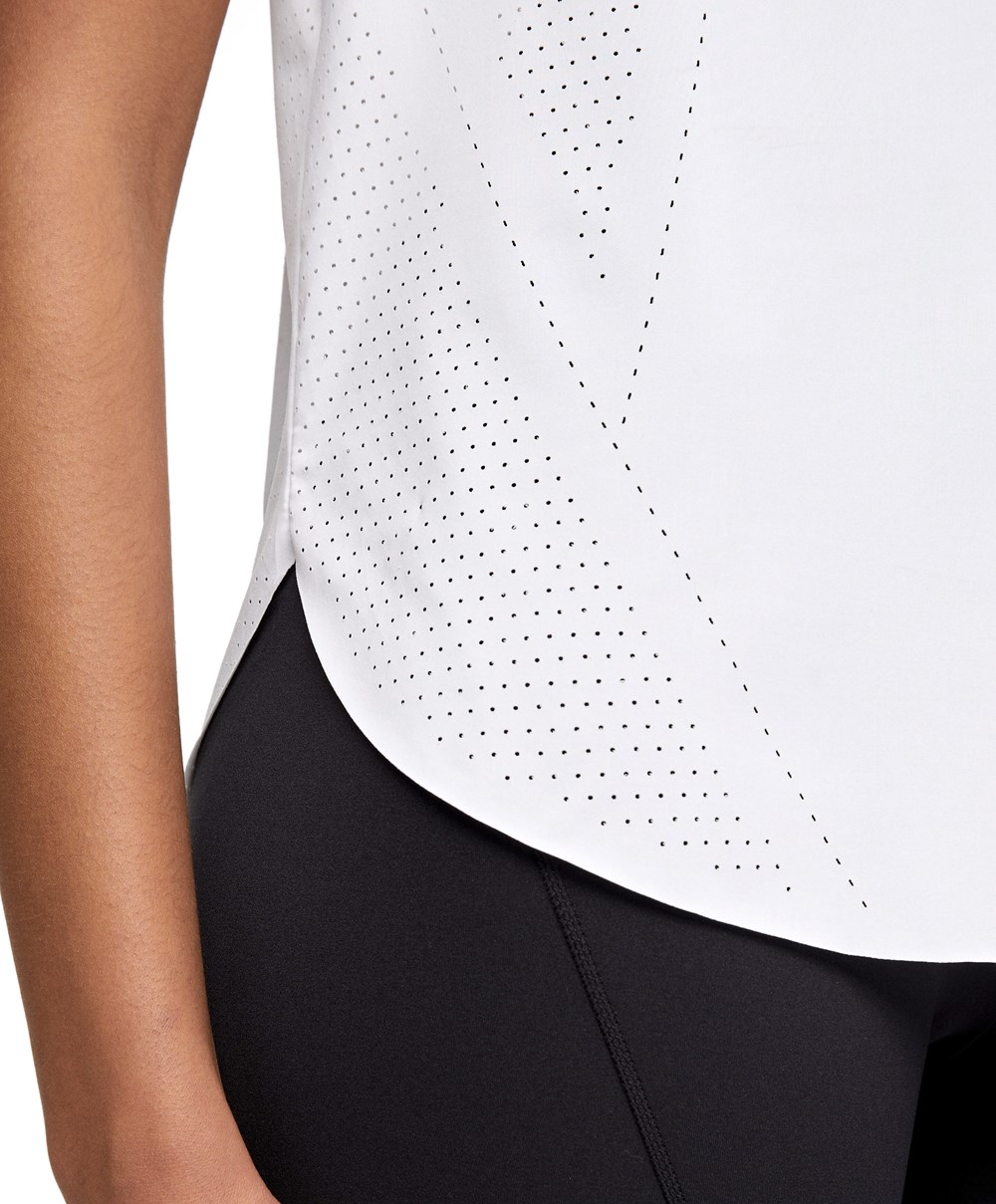 Oysho Microperforated Rövid-sleeved Technical T-shirt Fehér | CQBRGW-820