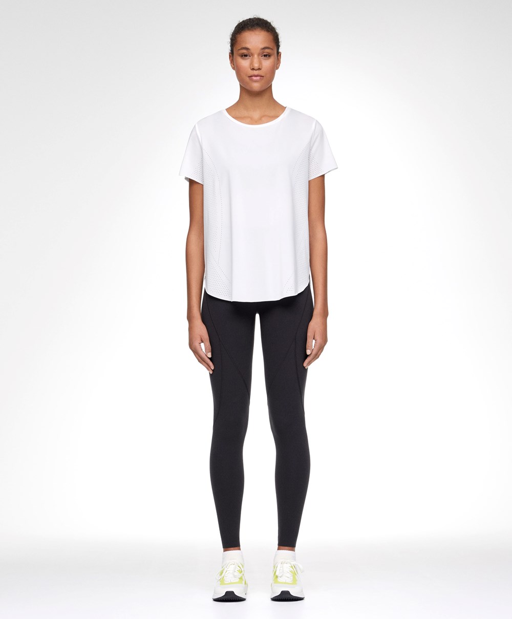 Oysho Microperforated Rövid-sleeved Technical T-shirt Fehér | CQBRGW-820