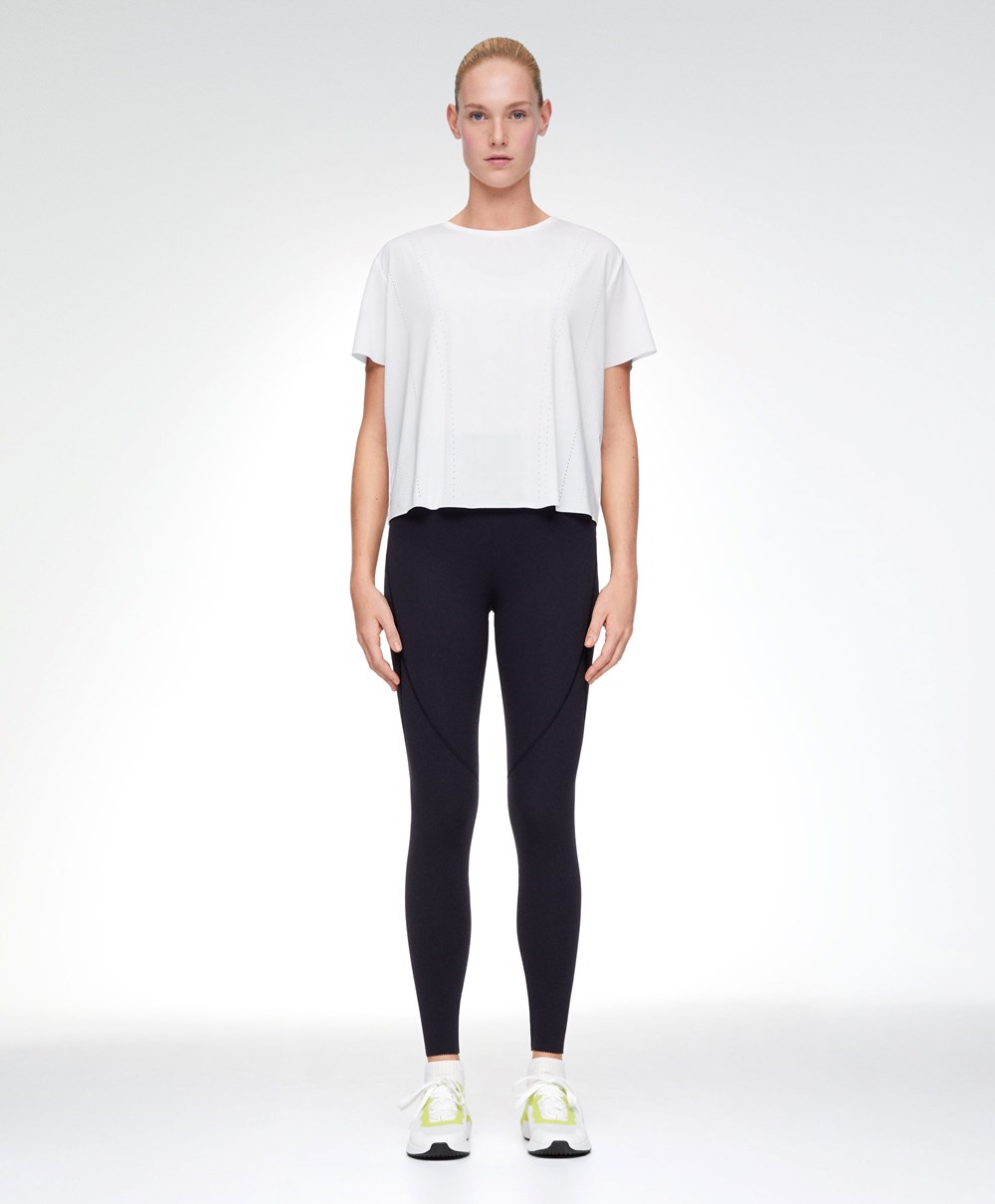 Oysho Microperforated Rövid-sleeved Technical T-shirt Fehér | IZVGTP-036