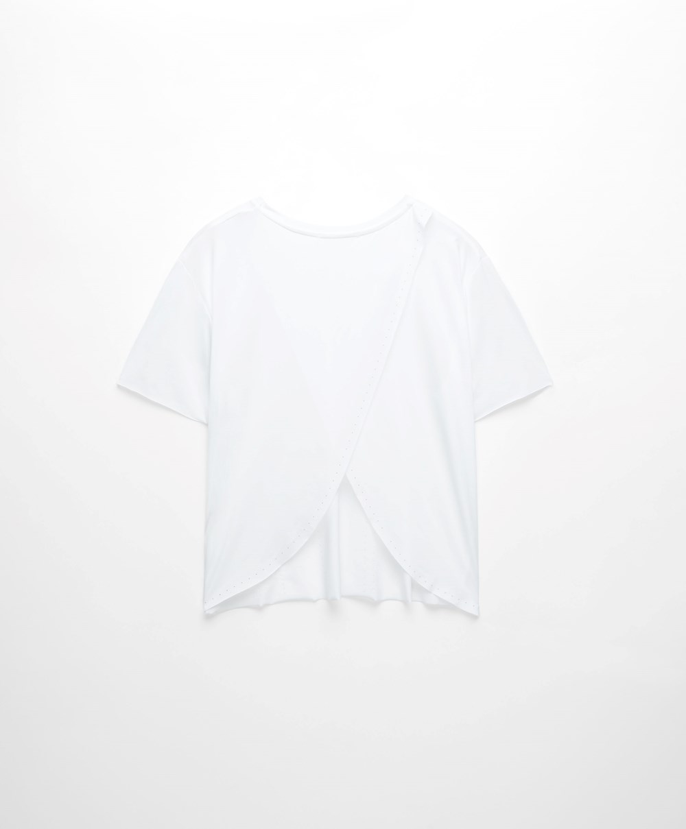 Oysho Microperforated Rövid-sleeved Technical T-shirt Fehér | IZVGTP-036